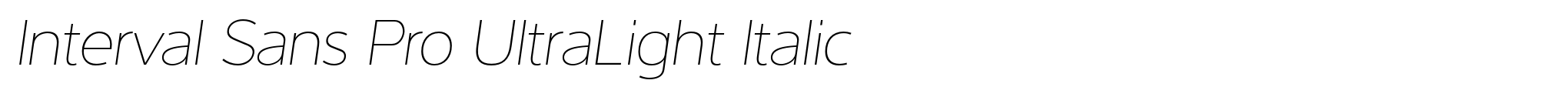 Interval Sans Pro UltraLight Italic image